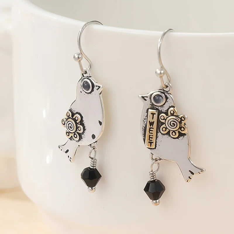 Elegant White Dove Acrylic Earrings - Lightweight Design