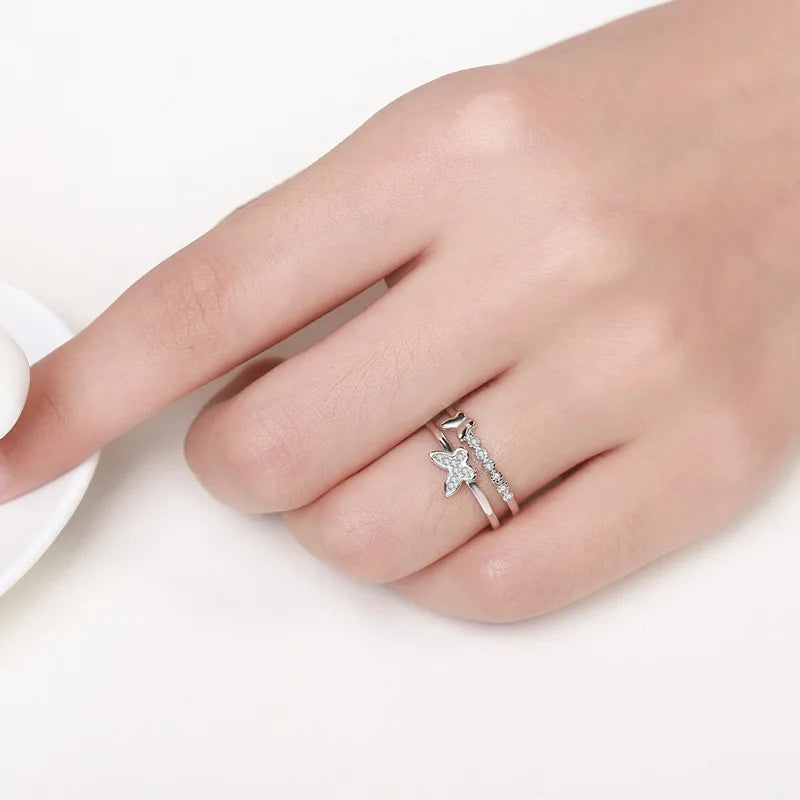 Elegant 925 Silver Plated Engagement Ring with AAA Sparkling Zircon - Minimalist Wedding Jewelry for Women