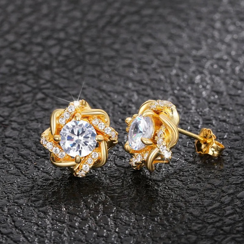 The "Aura Spark" Dainty Stud Earrings – Luxury Cubic Zirconia Bridal Jewelry