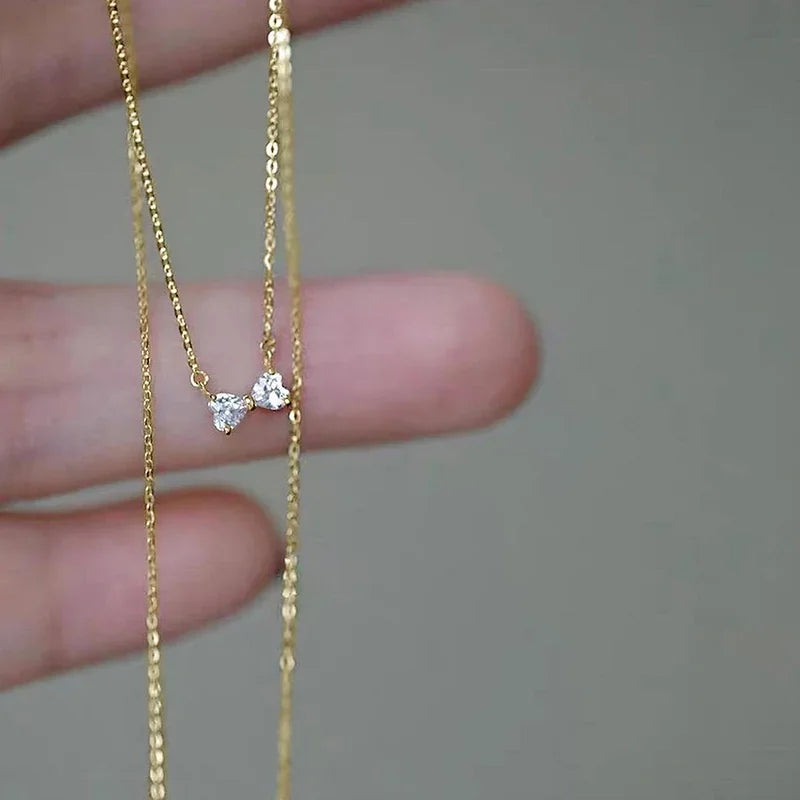 Sparkling Zirconia Bow Statement Necklace