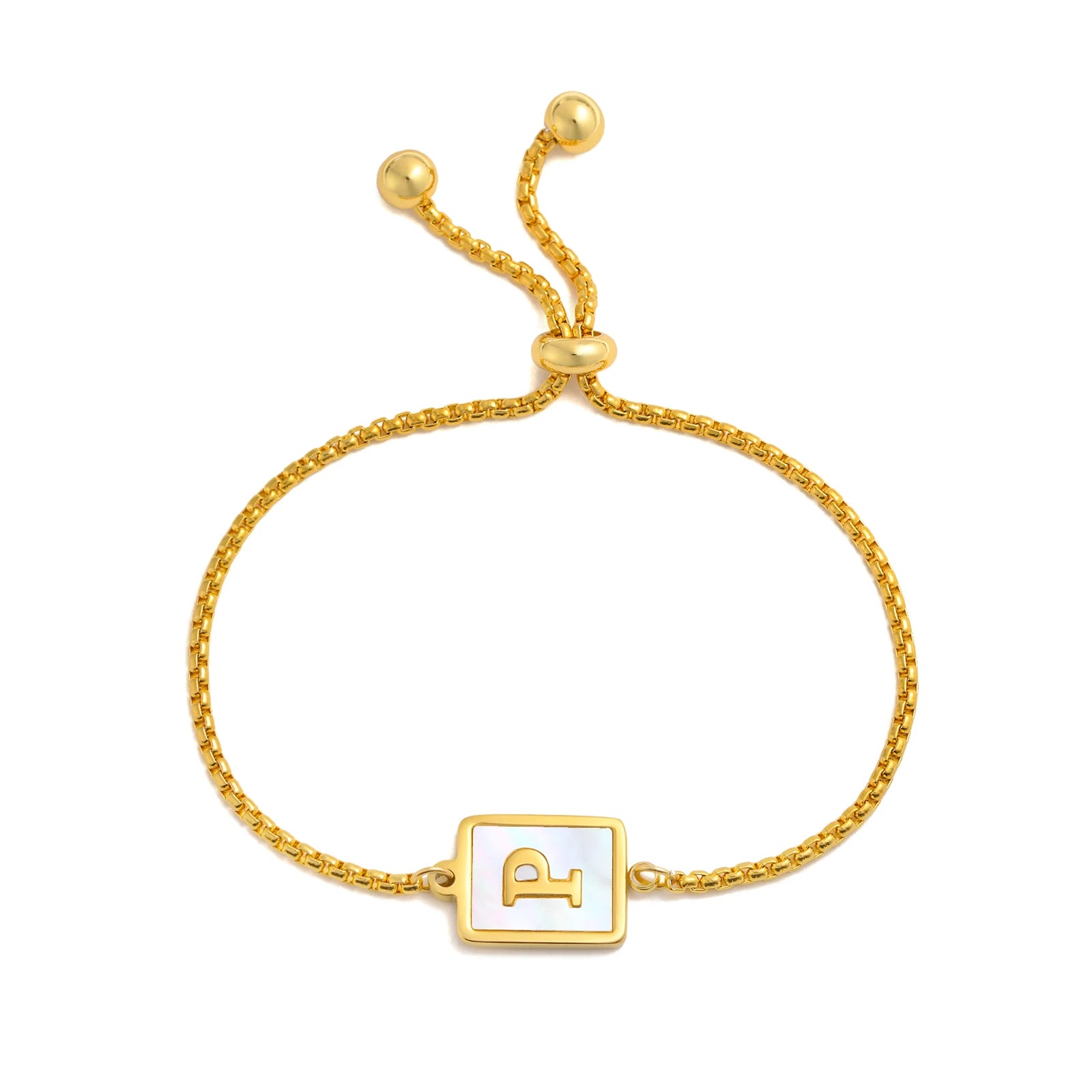 Aura Pearl Initial Bracelet – Waterproof Stainless Steel Alphabet Chain