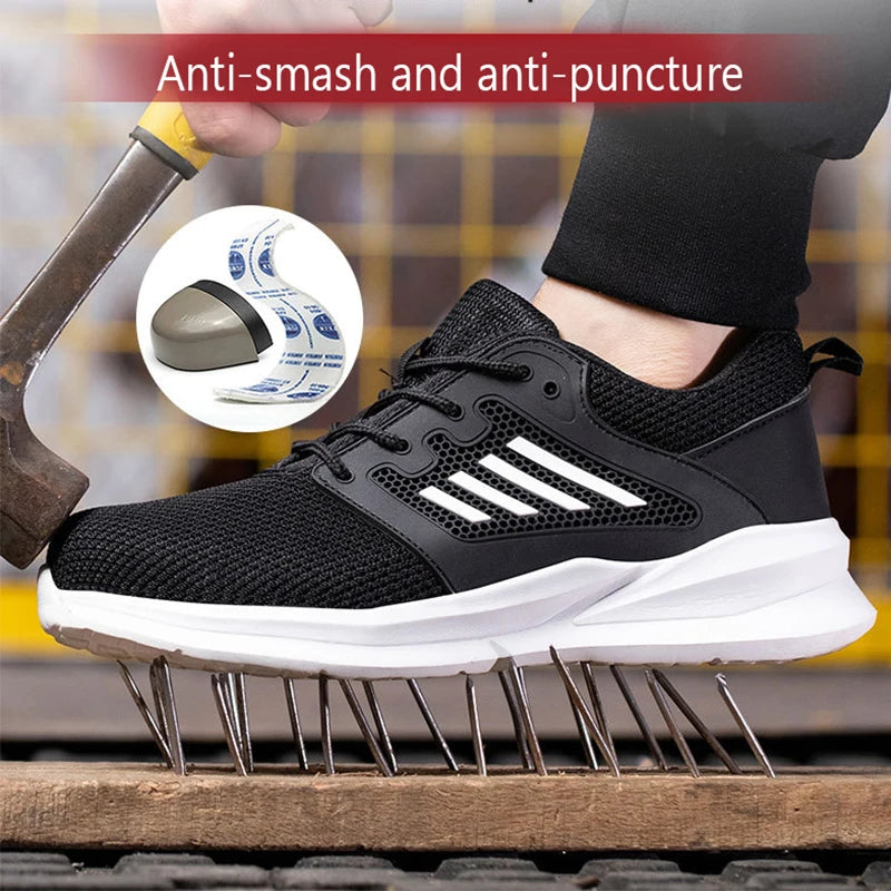 Indestructible Steel Toe Work Sneakers - Lightweight & Puncture-Proof Safety Footwear for Men