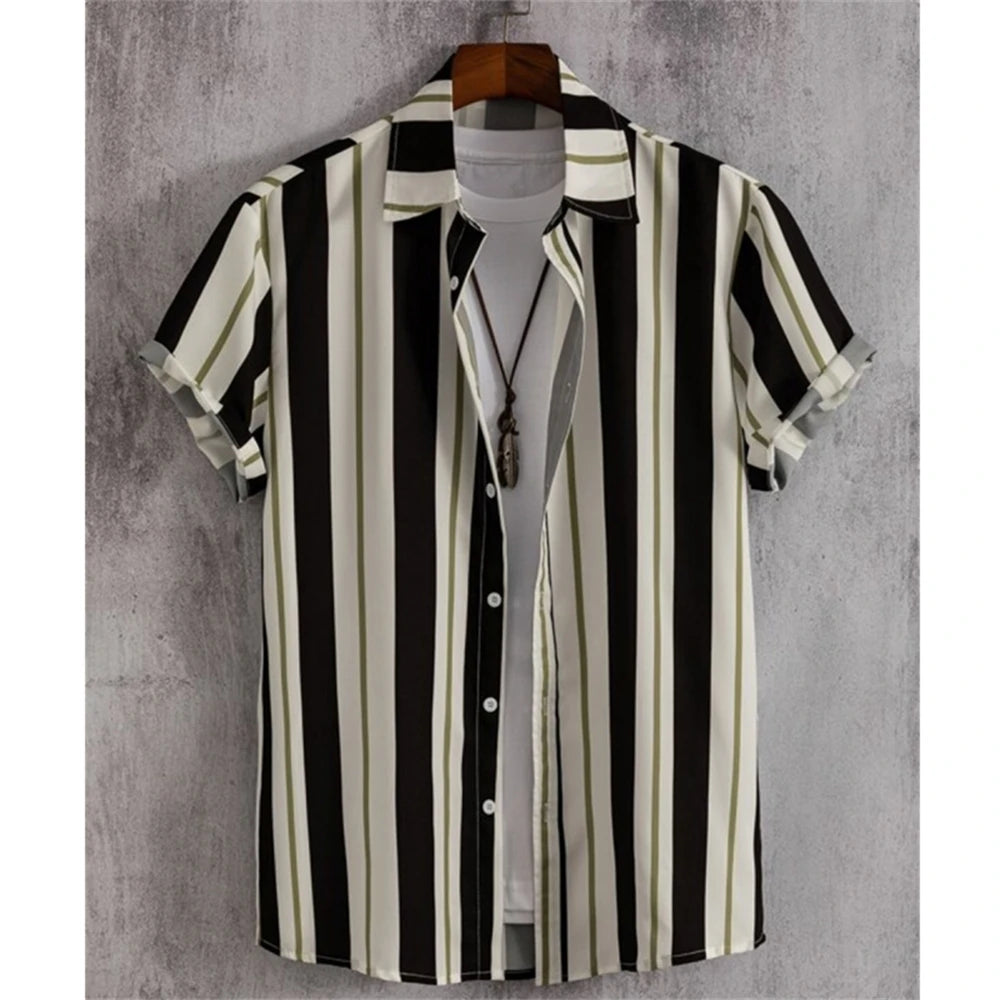 The "Oasis" 3D Geometric Resort Shirt – Summer Loose Casual Hawaiian Top