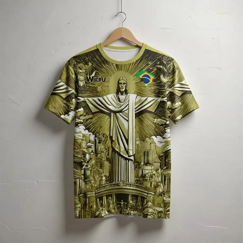Seleção "Faith" Football Jersey – 2026 Brazil Jesus Print Training Tee