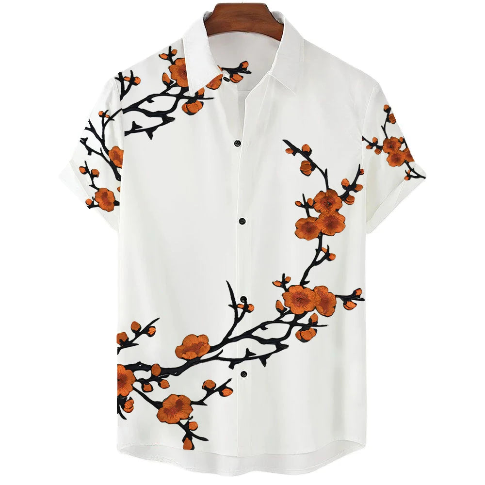 The "Sakura Breeze" Unisex Hawaiian Shirt – Summer Sakura Pattern Short Sleeve