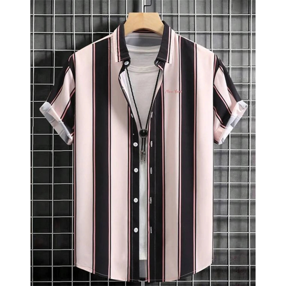 The "Oasis" 3D Geometric Resort Shirt – Summer Loose Casual Hawaiian Top