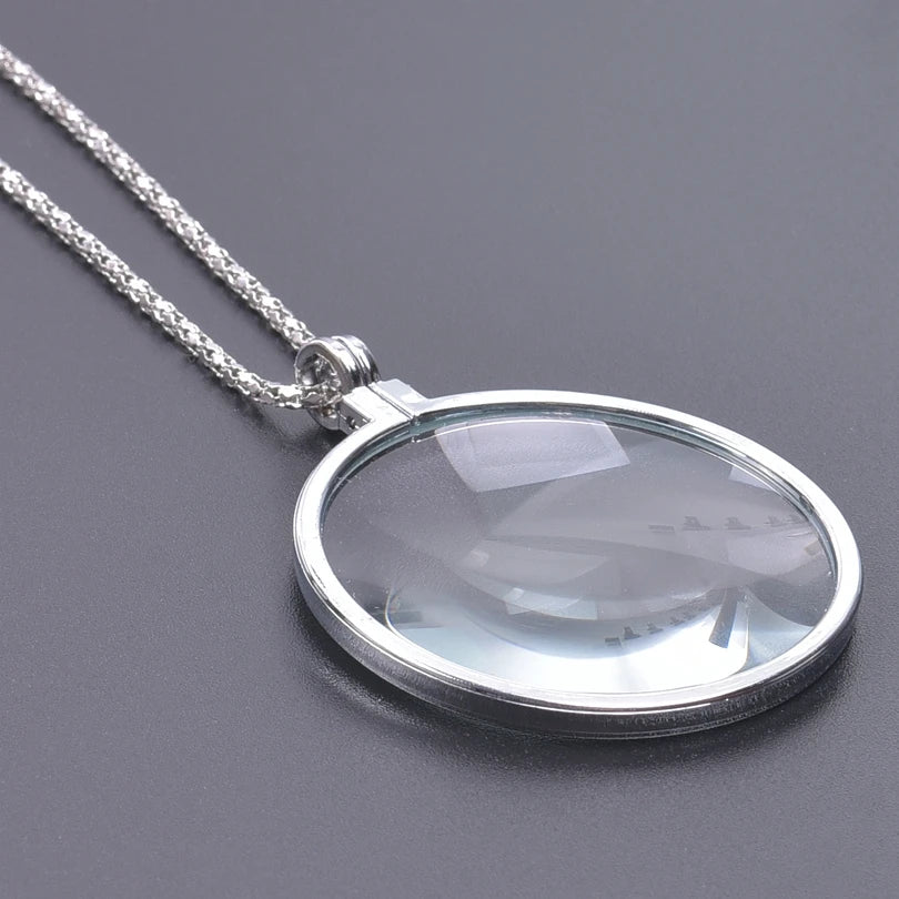 The "Aura" 5X Magnifier Pendant Necklace – Portable Vintage Reading Lens
