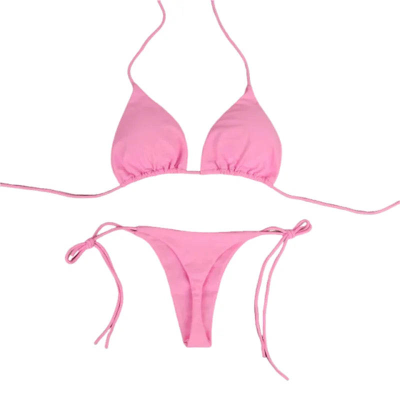 The "Aura Solis" Triangle Bikini Set – Sexy Halter Two-Piece Swimsuit