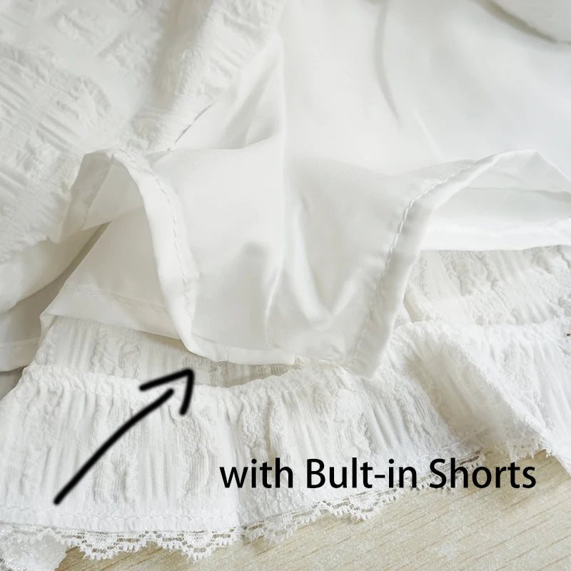 Women's Ruffled Lace-Trim Mini Skirt - Layered Balletcore Summer Skirt