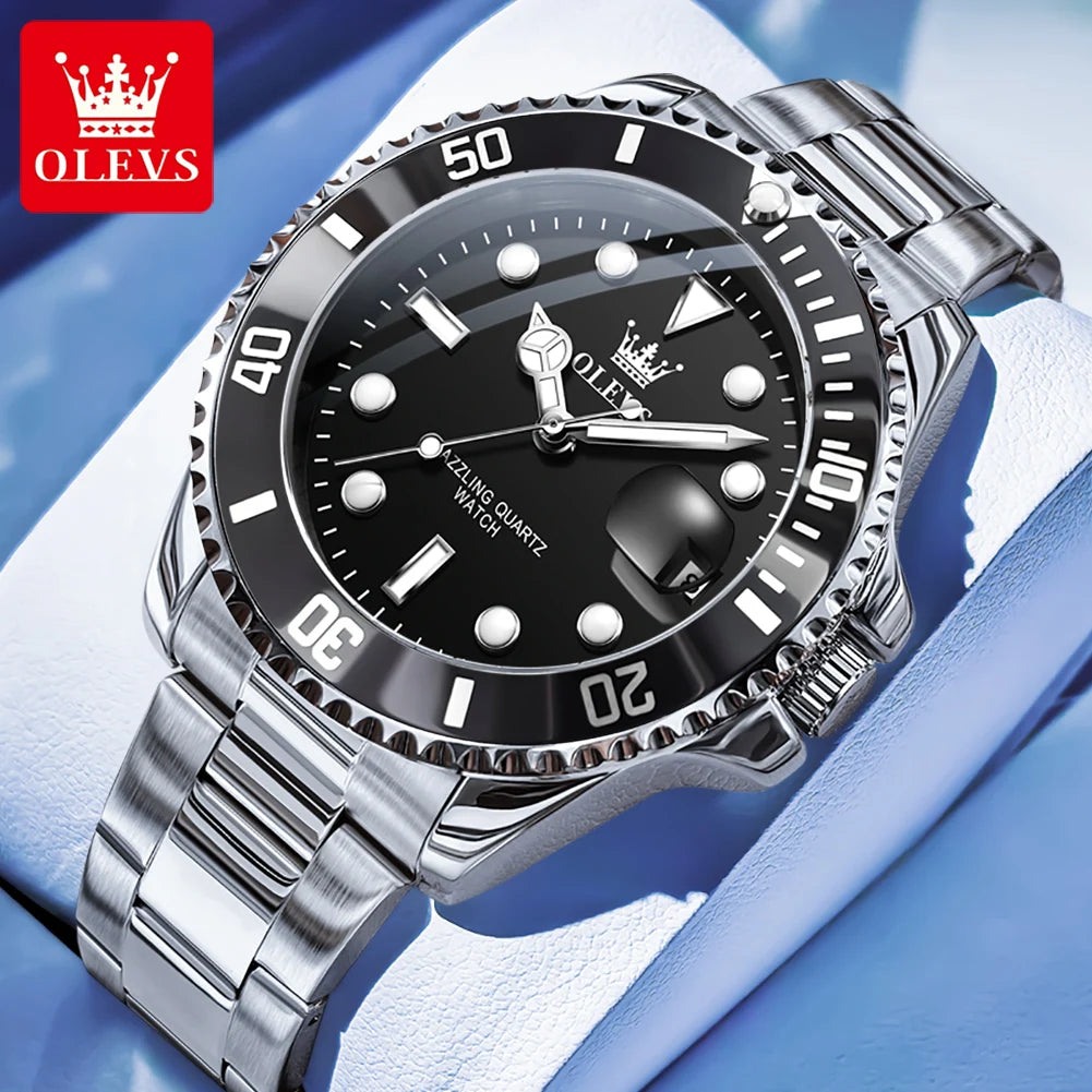 OLEVS Luxury Stainless Steel Quartz Watch