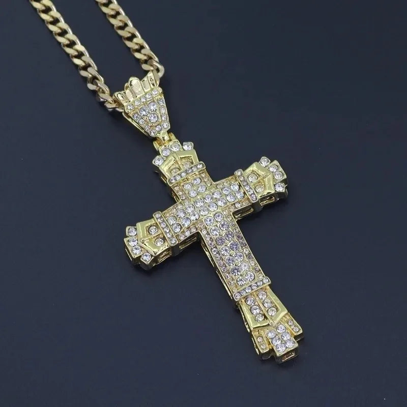 Urban Style Rhinestone Cross Necklace