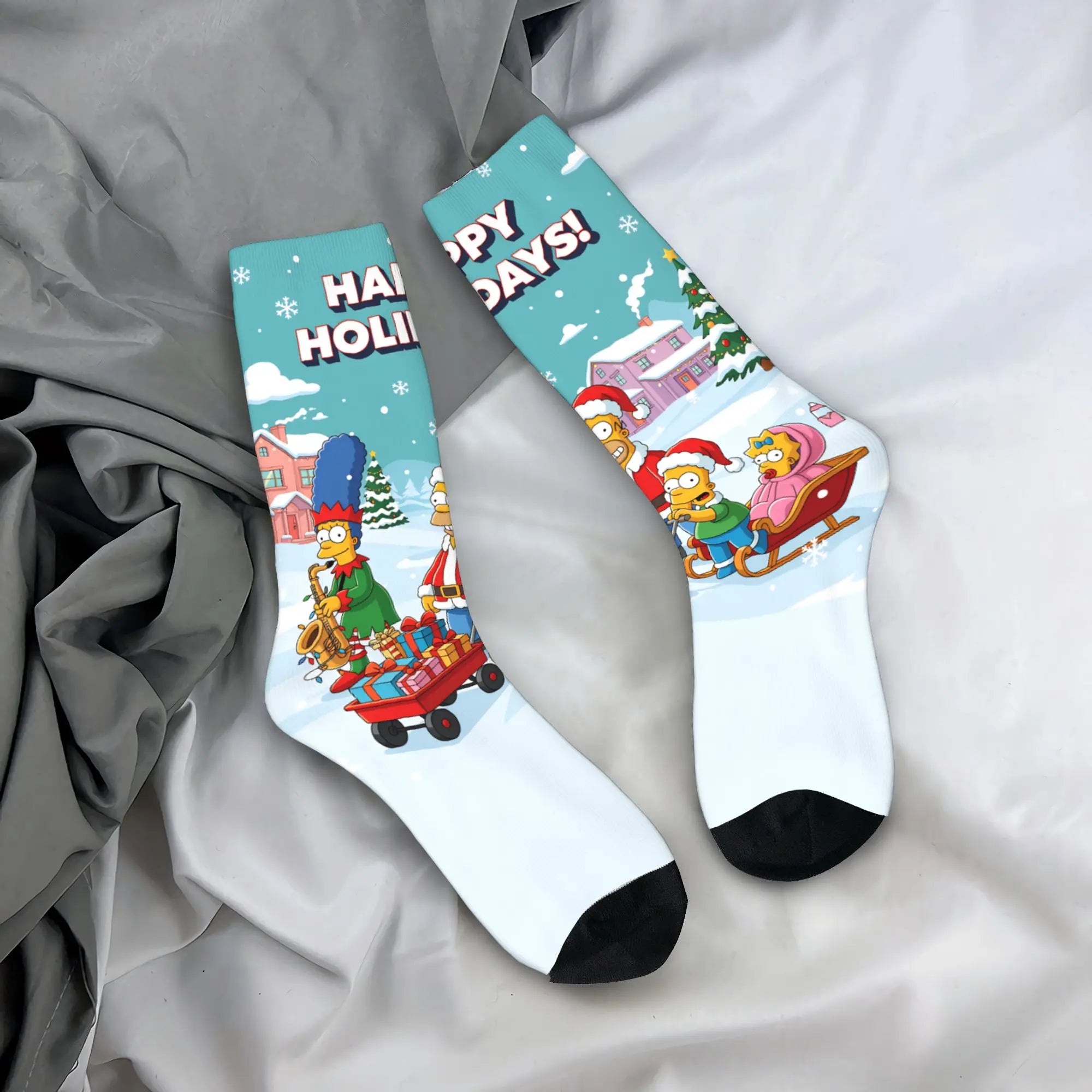 Retro Toon Anti-Slip Winter Socks – Warm Vintage Outdoor Crew Socks