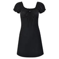 Shadow Aura Mini Dress – Elegant Lace-Up Cut-Out Gown