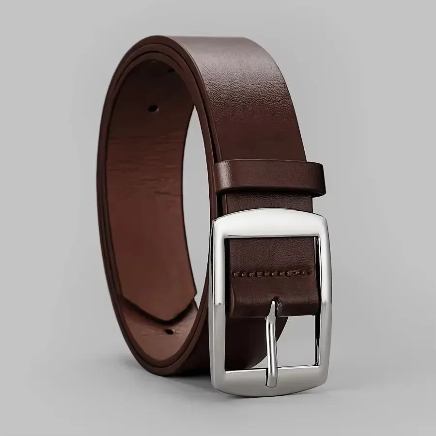 Infinite Aura Leather Belt – Premium Unisex Metal Buckle Strap