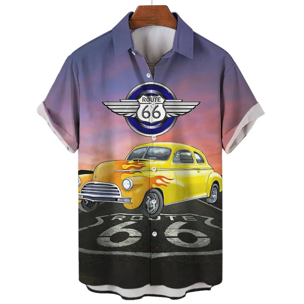 Route 66 Nomad Shirt – Vintage Classic Cars Short Sleeve Top