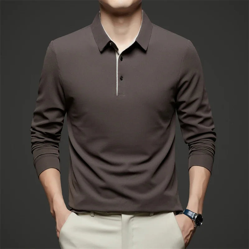 Milano Premium Long-Sleeve Smart-Casual Polo Shirt