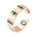 99.99% Pure Copper Magnetic Rings Tricolor Cuff Therapy Ring Adjustable Ring Anillo magnetico terapeutico Three color open ring