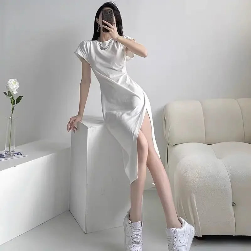 Elegant Midi Split-Side Bodycon Dress