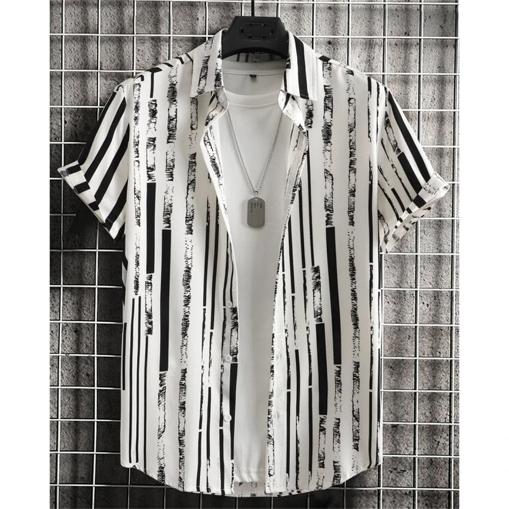 The "Oasis" 3D Geometric Resort Shirt – Summer Loose Casual Hawaiian Top