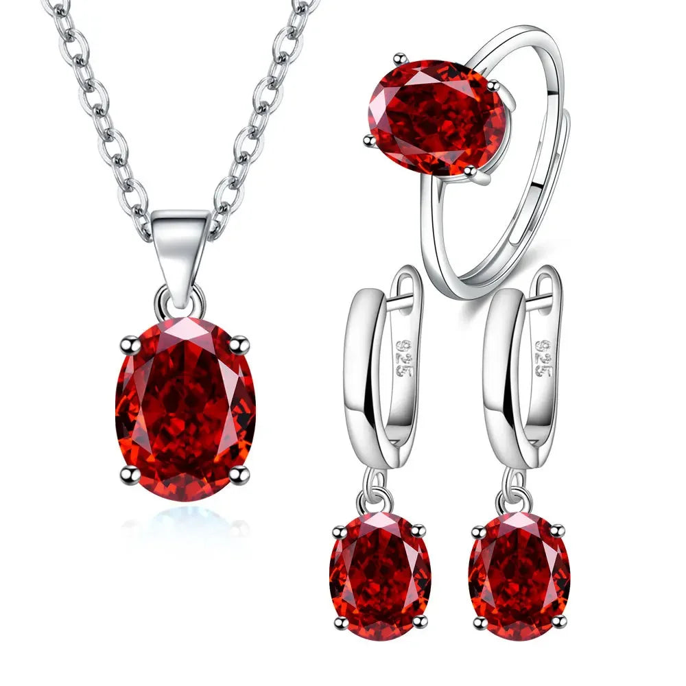 Lunar Aura Ellipse Jewelry Set