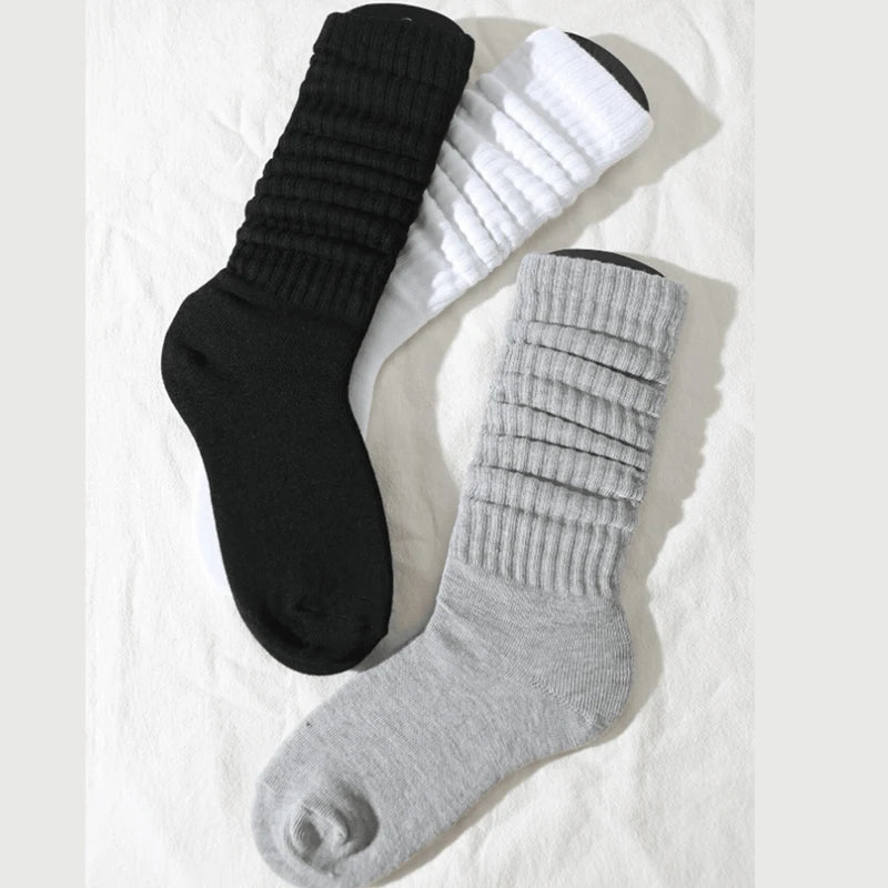 The "Soft-Stack" Slouch Socks (3-Pack) – Women's Trendy Pile-Up Mid-Length Socks