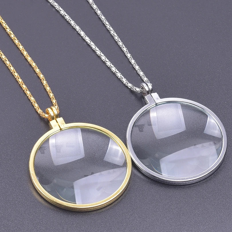 The "Aura" 5X Magnifier Pendant Necklace – Portable Vintage Reading Lens