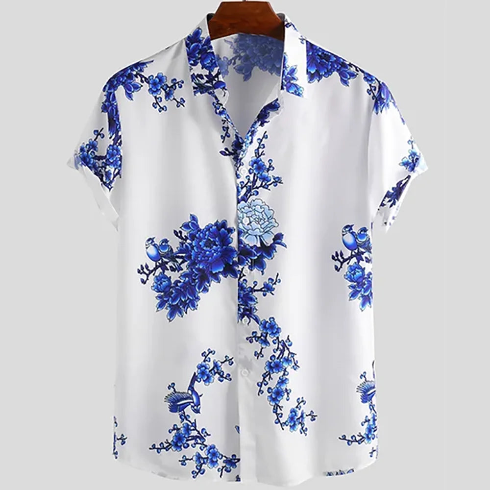 The "Sakura Breeze" Unisex Hawaiian Shirt – Summer Sakura Pattern Short Sleeve