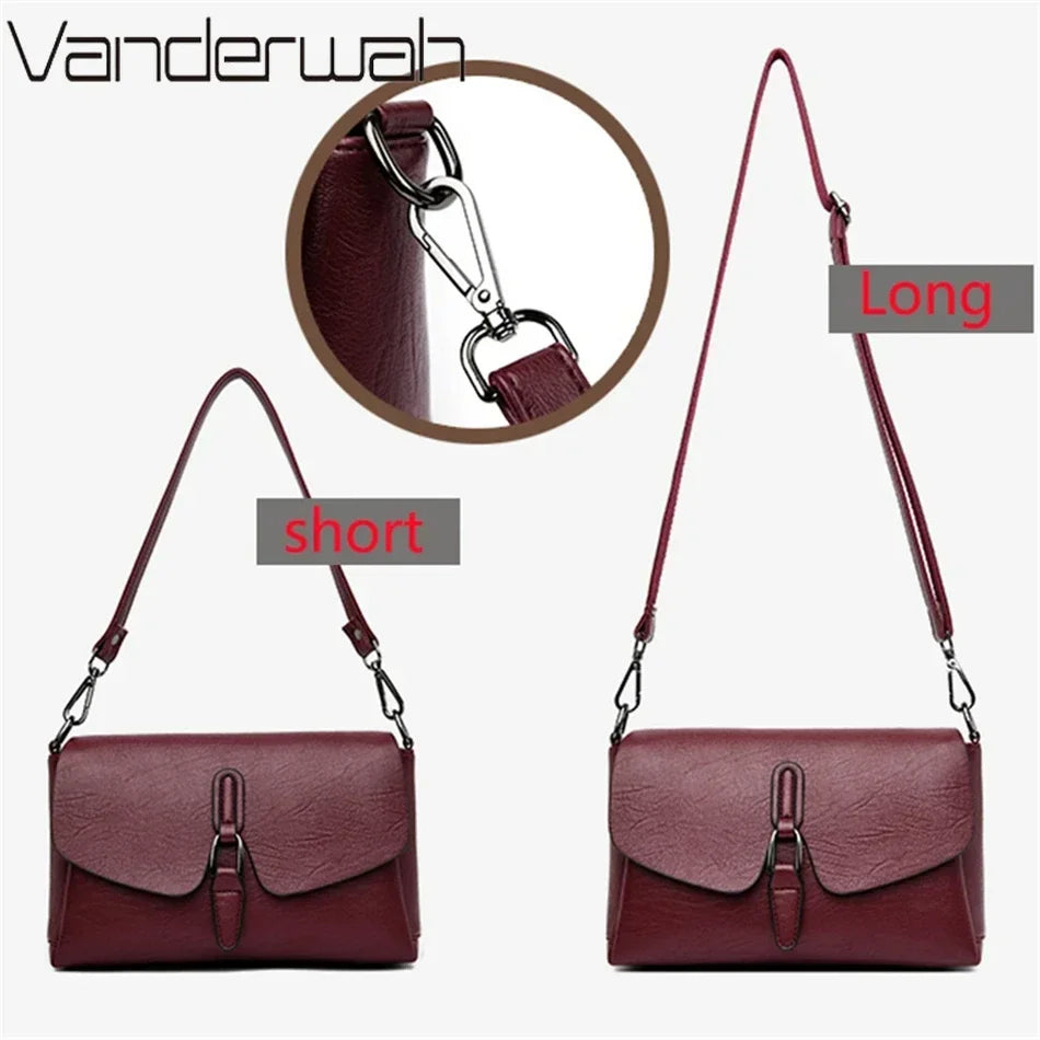 Premium Leather Crossbody - Classic Designer Style