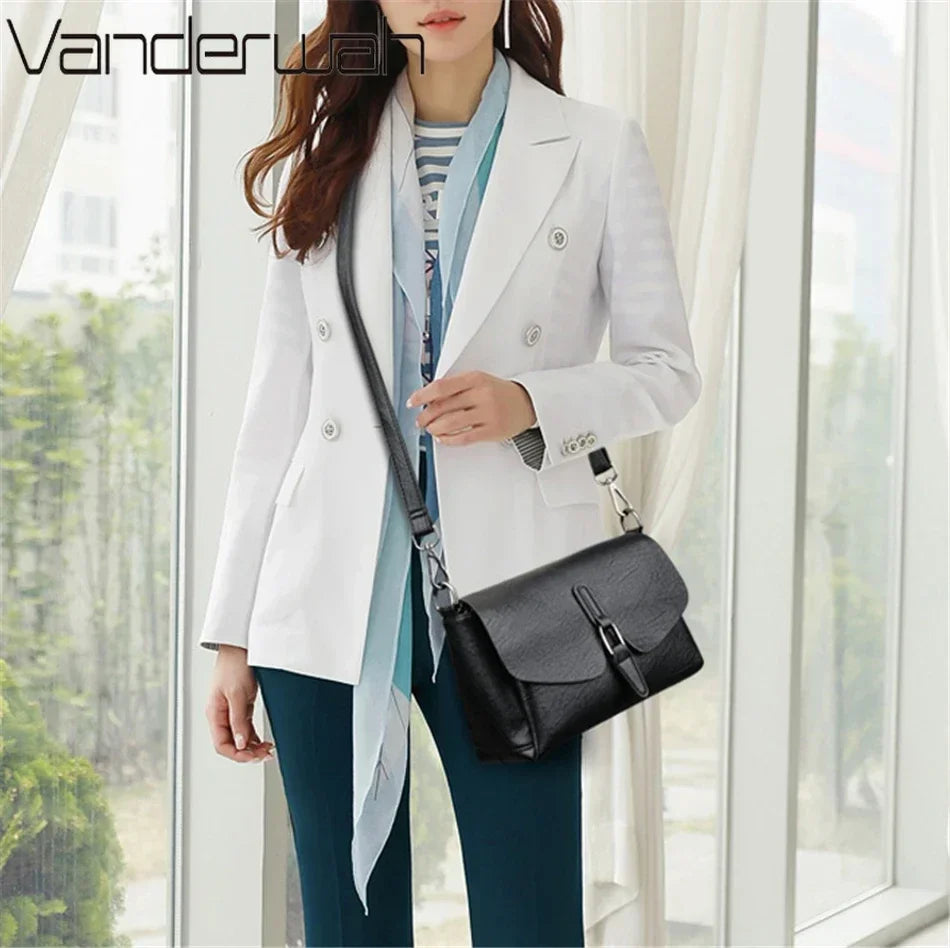 Premium Leather Crossbody - Classic Designer Style