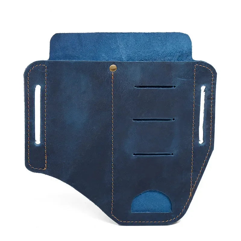 Vintage Leather Utility Belt Bag - Retro Style