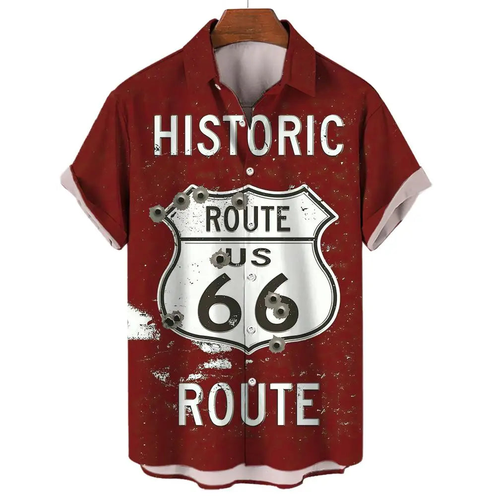 Route 66 Nomad Shirt – Vintage Classic Cars Short Sleeve Top