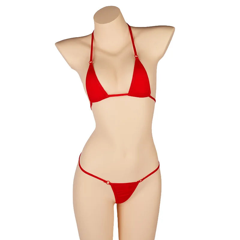Siren Minimalist Micro Bikini Set – Adjustable Bandage Brazilian Swimwear