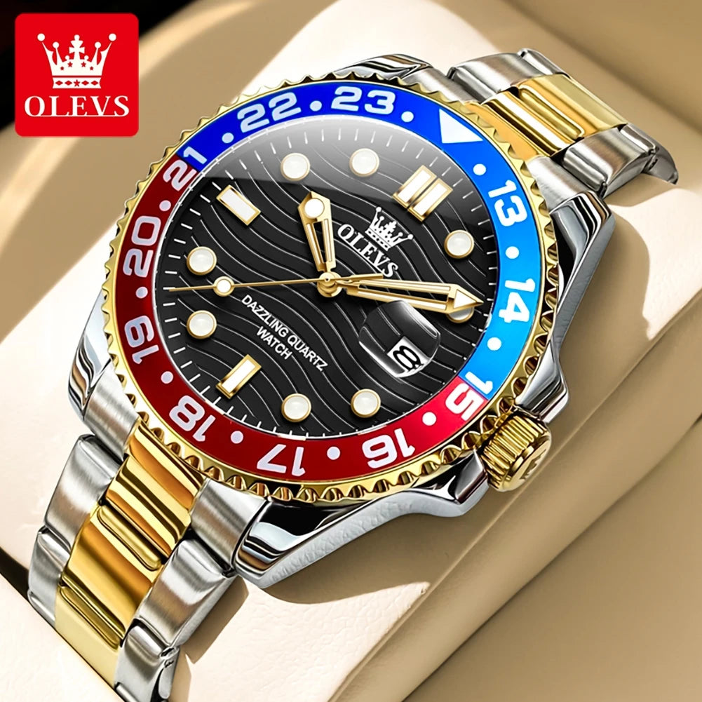 OLEVS Luxury Stainless Steel Quartz Watch