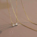 Sparkling Zirconia Bow Statement Necklace