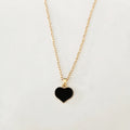 Gold-Tone Enamel Heart Drop Necklace