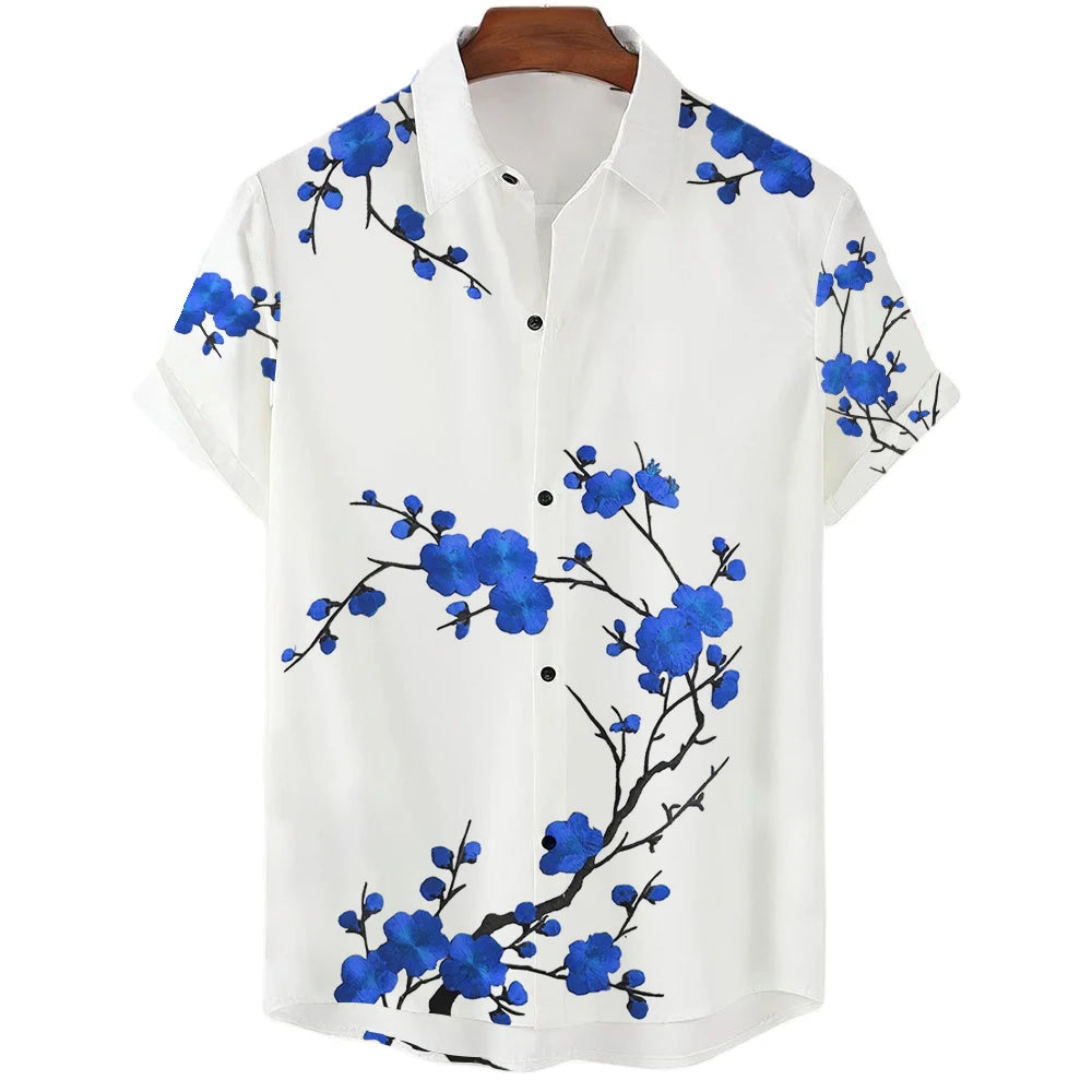 The "Sakura Breeze" Unisex Hawaiian Shirt – Summer Sakura Pattern Short Sleeve