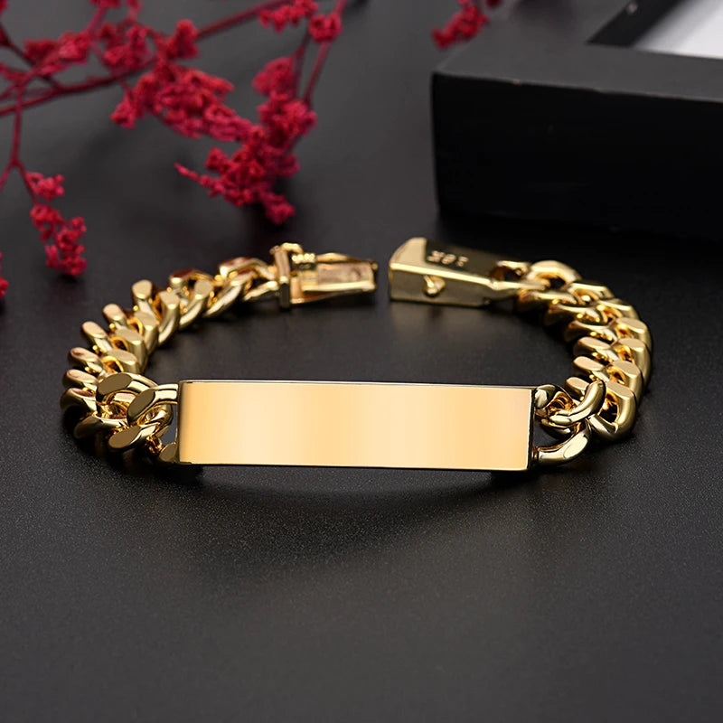 Unisex 18K Gold Plated 10mm Chain Bracelet - Classic Link Bracelet for Daily Wear & Special Occasions