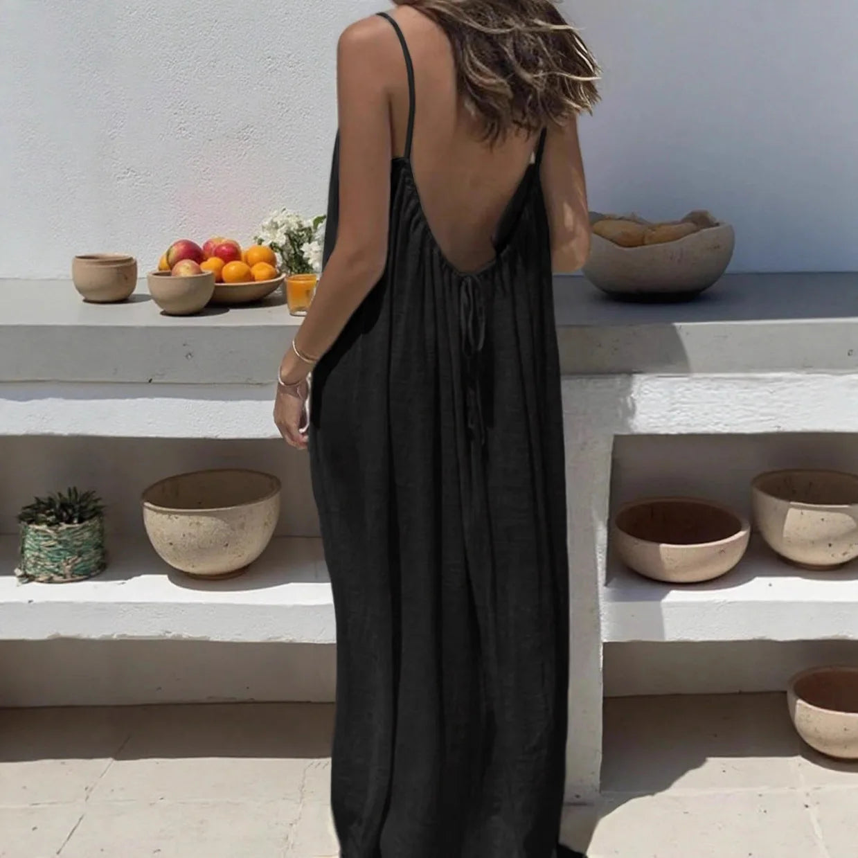 Luna Comfort Sleeveless Lounge Dress – Loose Fit Summer Nightwear
