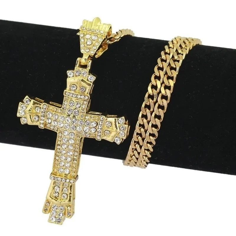 Urban Style Rhinestone Cross Necklace