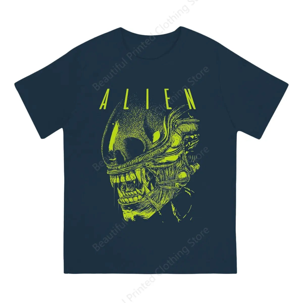 Neon Cyberpunk Alien Graphic Streetwear T-Shirt
