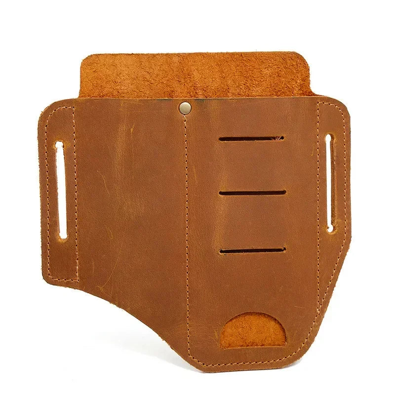 Vintage Leather Utility Belt Bag - Retro Style