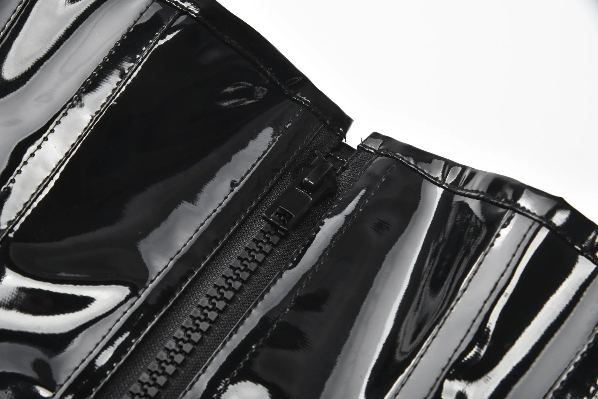 Wet-Look Shiny Black PVC Steampunk Underbust Corset