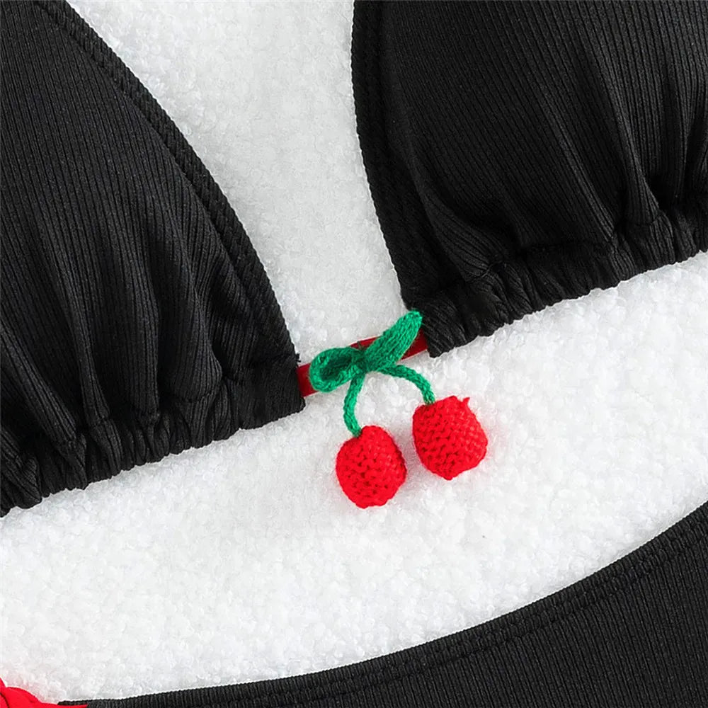 Mon Chéri Micro Bikini Set – Cute Cherry Print Triangle Swimwear