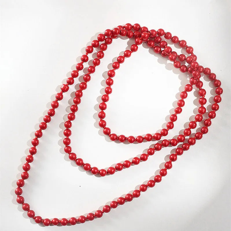 Audrey Elegant Long Pearl Necklace – Handmade Statement Sweater Chain