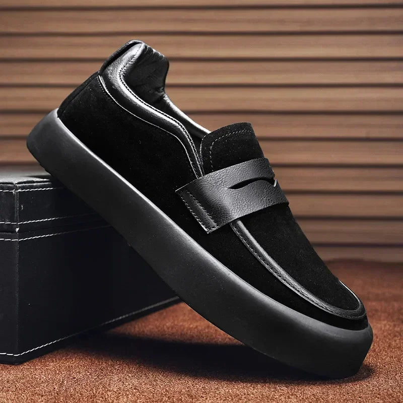 Casual Leather-Style Slip-On Loafers
