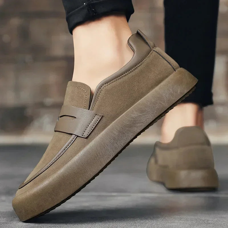 Casual Leather-Style Slip-On Loafers