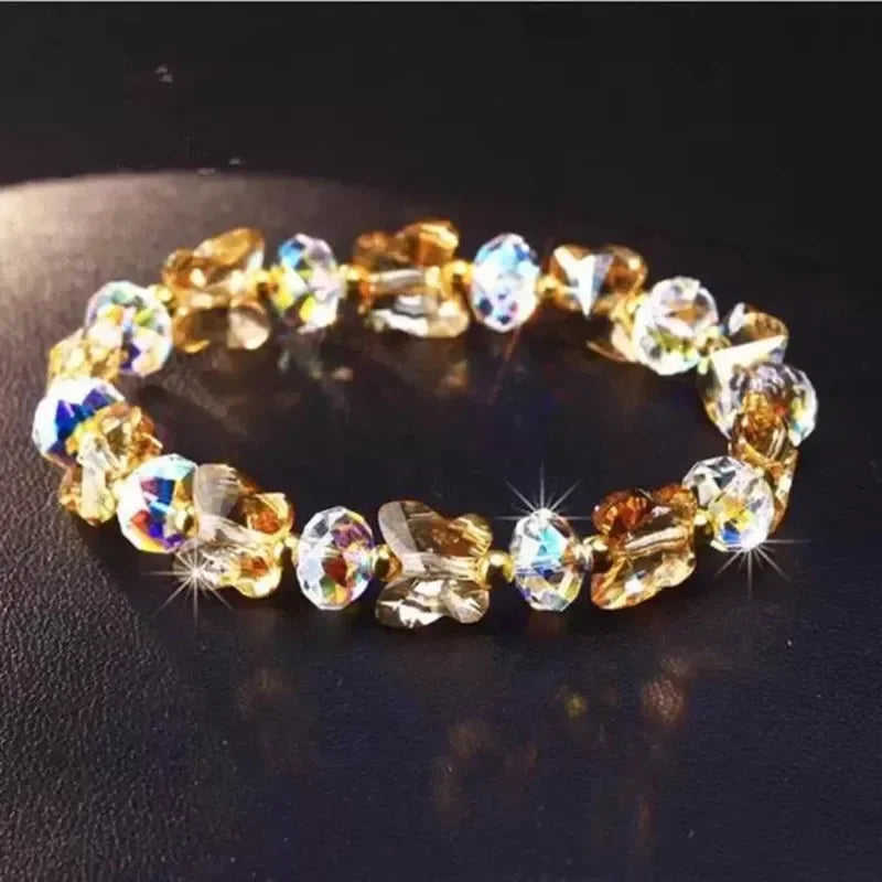 Crystal Butterfly Beaded Stretch Bracelet