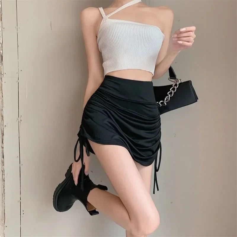 The "Aura Rhythma" Latin Practice Skirt – High-Waisted Drawstring Dance Skirt