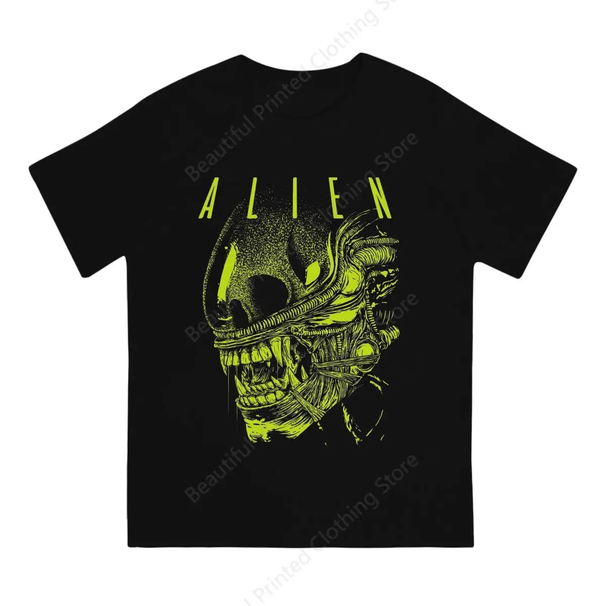Neon Cyberpunk Alien Graphic Streetwear T-Shirt