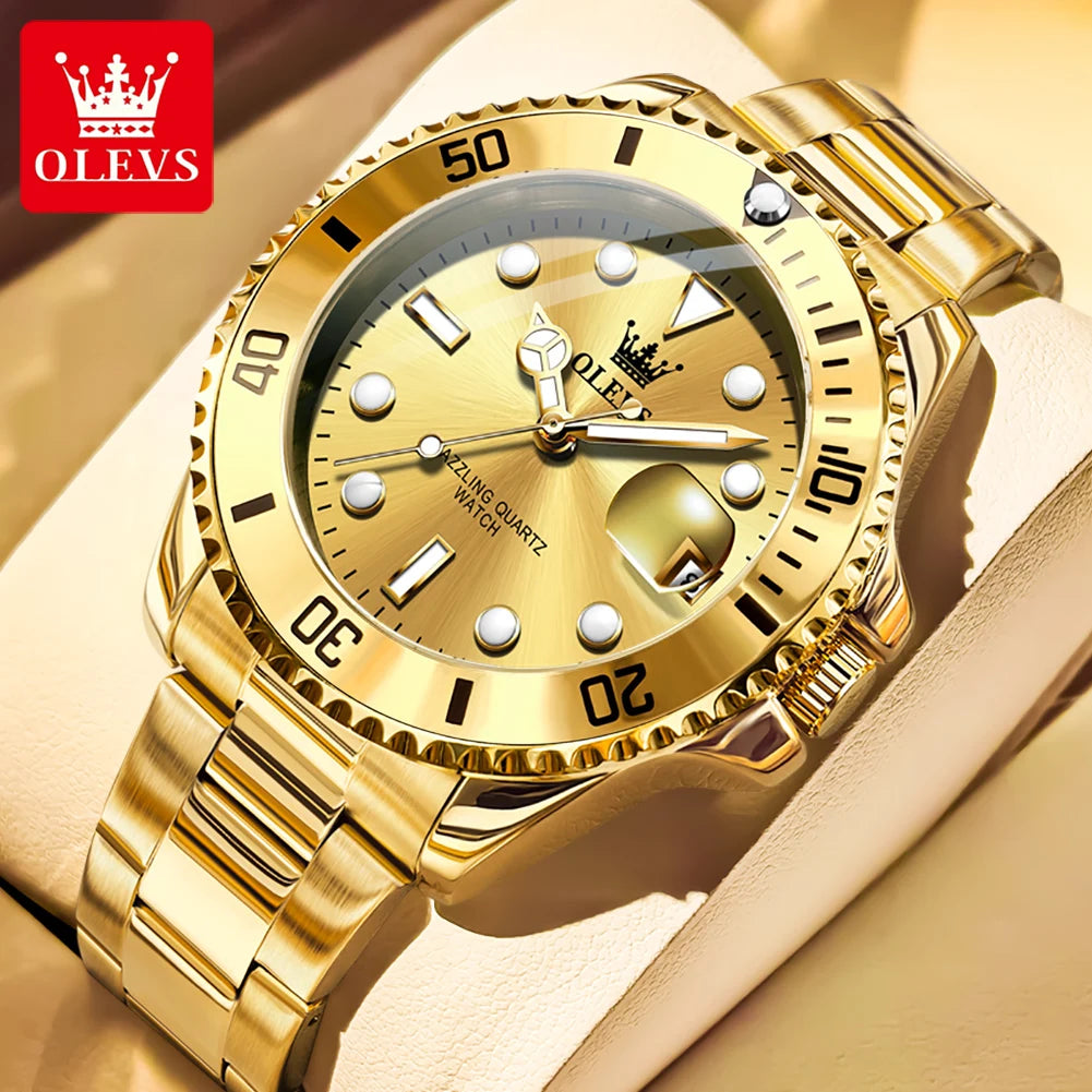OLEVS Luxury Stainless Steel Quartz Watch